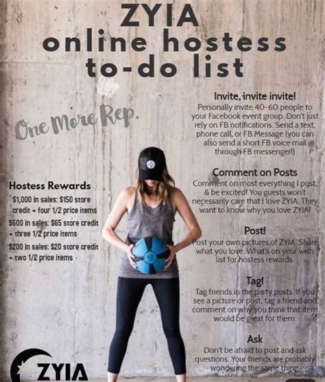 zyia s hostess to do list host a party active wear outfits to do list