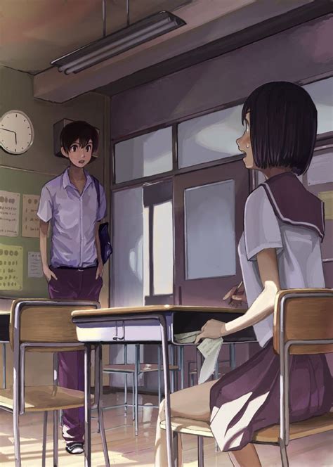 Anime Art Anime Couple Romantic Love Confession School