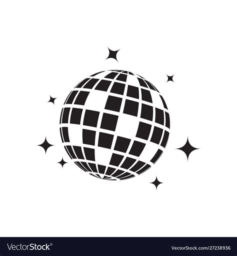 Disco Ball Graphic Design Template Isolated Vector Image