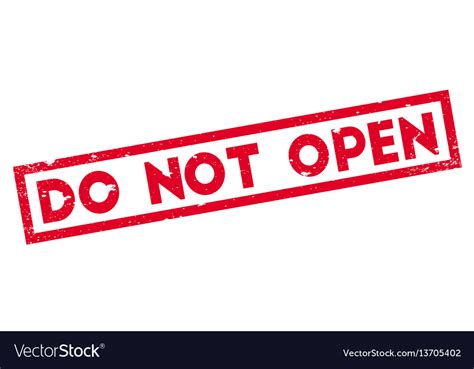 Do Not Open Rubber Stamp Royalty Free Vector Image