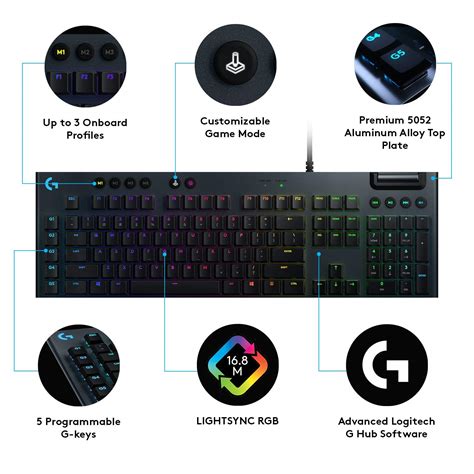 Logitech G813 Lightsync Rgb Mechanical Gaming Keyboard Gl Clicky