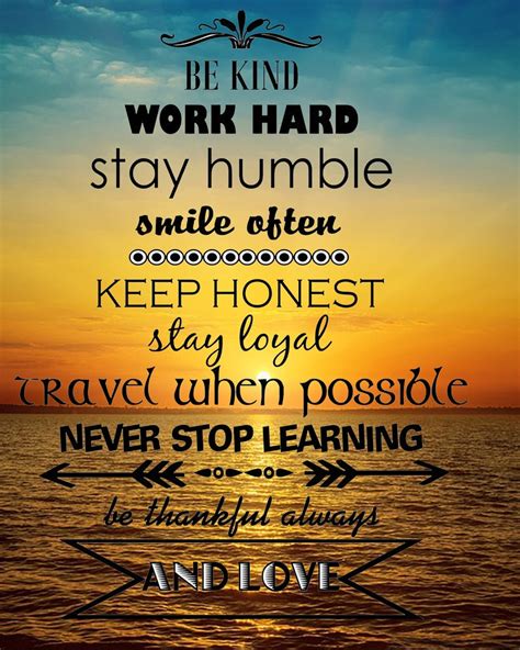 Be Kind Work Hard Learn Strengths Of Life Poster Digital Etsy