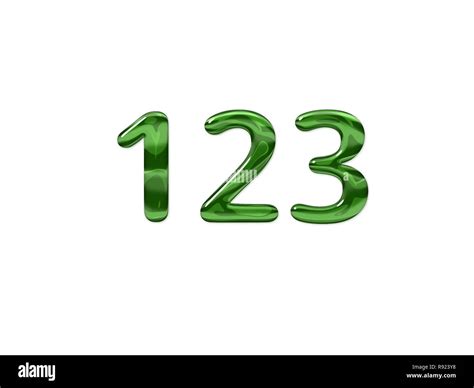 Green Number 123 Isolated White Background Stock Photo Alamy