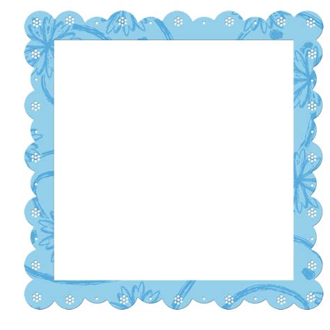 Blue Transparent Frame With Flowers Elements Gallery Yopriceville
