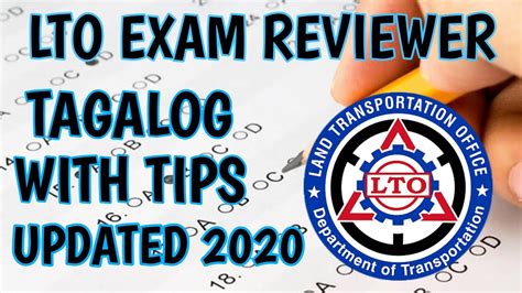 LTO EXAM REVIEWER TAGALOG WITH TIPS YouTube