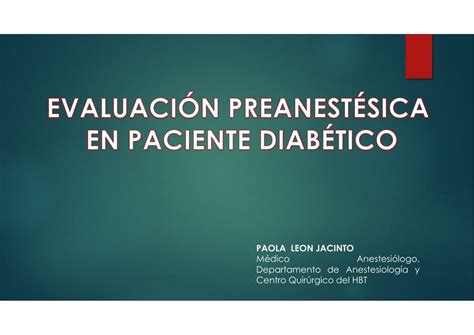 Evaluación preanestésica en paciente diabético MiddleMedic uDocz