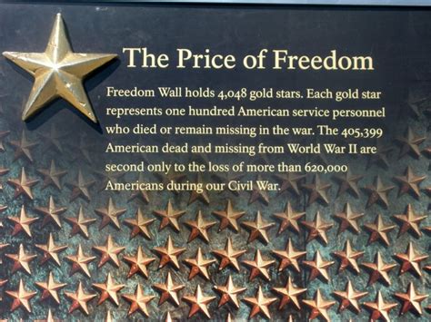 The Price Of Freedom Freedom Wall Holds 4048 Gold Stars Each Gold