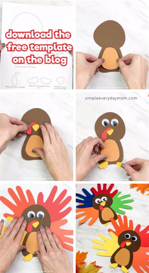Cute Turkey Handprint Craft For Kids Free Template Thanksgiving