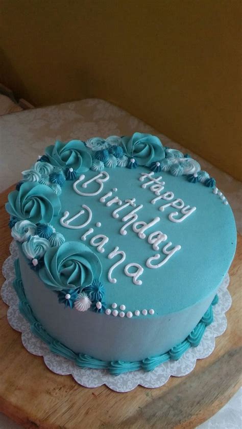 Best simple birthday cake from kara s simple 1st birthday party. Teal Roses birthday cake | Cake decorating designs ...