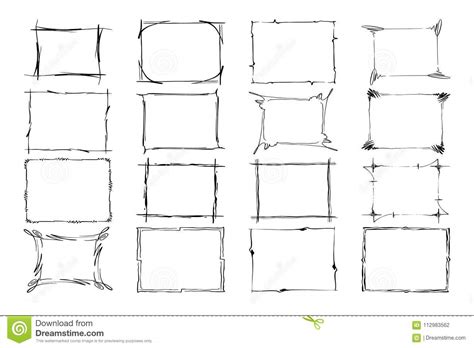Download Set Of Vector Frames. Rectangles For Image. Hand Drawn ...