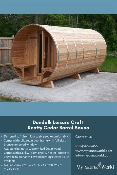 Dundalk Leisure Craft Knotty Cedar Barrel Saunas Barrel Sauna