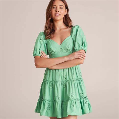 Lily Loves Puff Sleeve Embroidered Mini Dress Target Australia