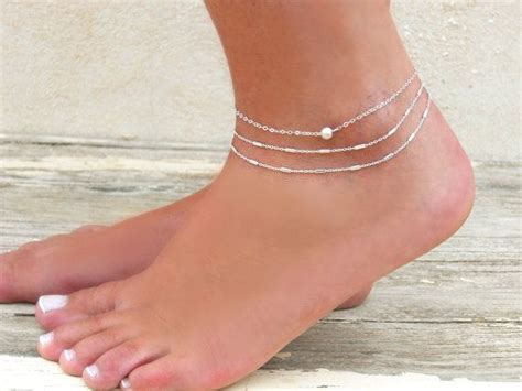 Double Layered Silver Anklet Silver Chain Anklet Etsy Israel Silver