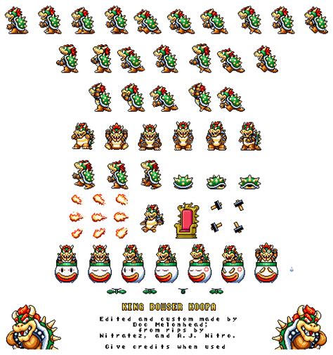 Custom Edited Mario Customs Bowser Super Mario Bros SNES Style The Spriters Resource