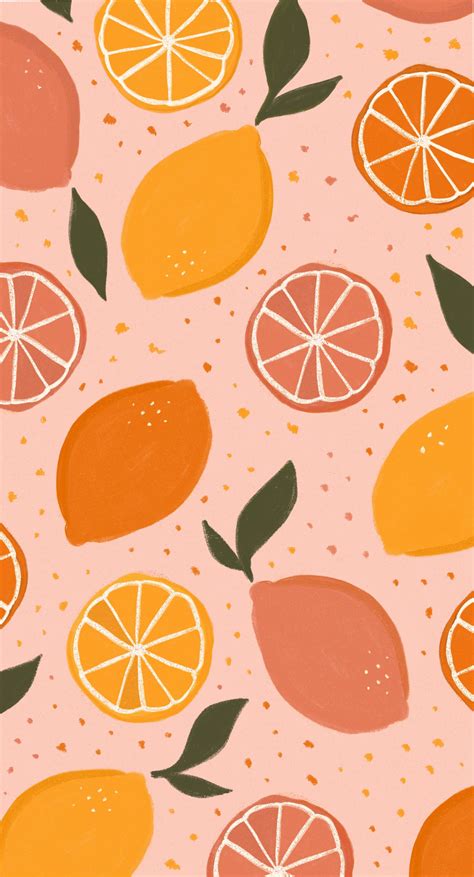 Lemon Pattern Illustration Cute Patterns Wallpaper Fruit Wallpaper