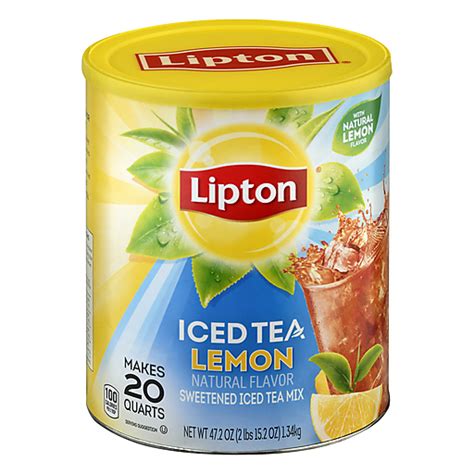 Lipton Lemon Iced Tea Mix 472 Oz Canister Powdered Drink Mixes