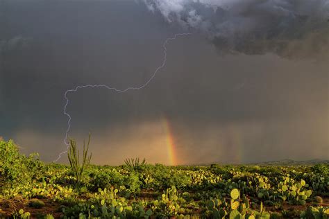 Lightning Strike And Rainbow Photograph By Roger Hillscience Photo