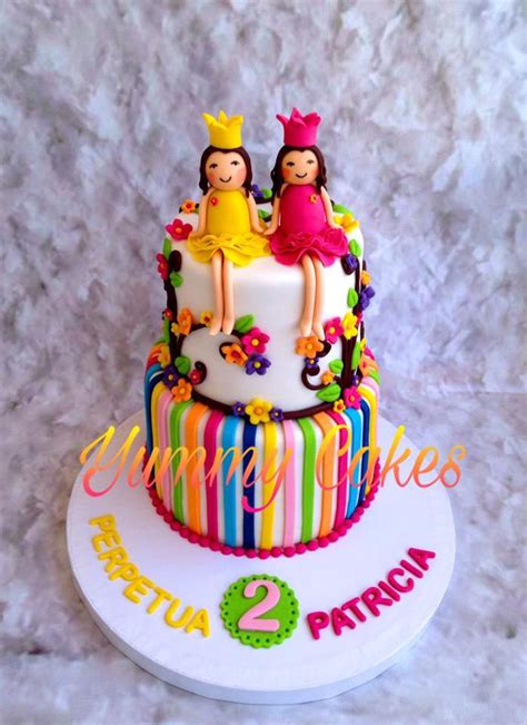 Twin Girls Birthday Cake