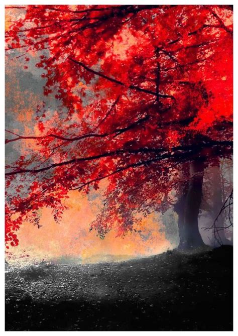 The Red Tree Ii 2013 Digital Art Giclée By Neil Hemsley Red Tree