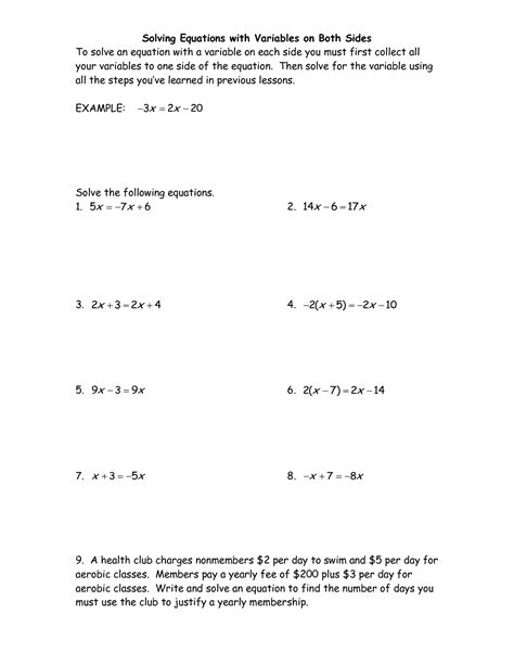 Using worksheets suggests facilitating students to manage to solution issues about matters they've learned. 7 Best Images of 3 Step Equations Worksheets - 6th Grade ...