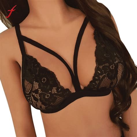 Feitong Sexy Women Tank Tops Bandage Floral Lace Bralette Bustier Crop Tops Sheer Triangle Bra