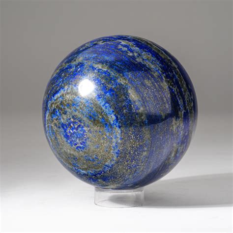 Genuine Polished Lapis Lazuli Sphere Acrylic Display Stand Ver 2