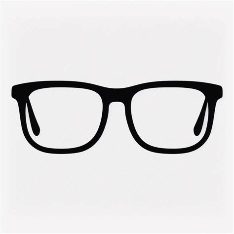 Black Nerdy Glasses Without Legs Only Front No Temple No Temple Tip Bold Line Clipart