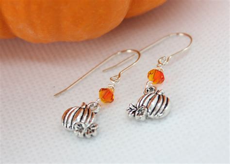 Pumpkin Earrings Fall Jewelry Autumn Jewelry Harvest Earrings