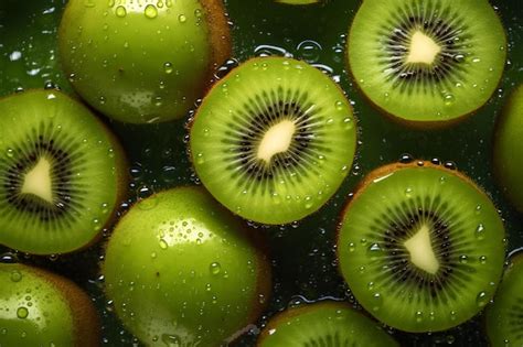 Premium Photo A Close Up Of Kiwi Fruit With Water Droplets On It