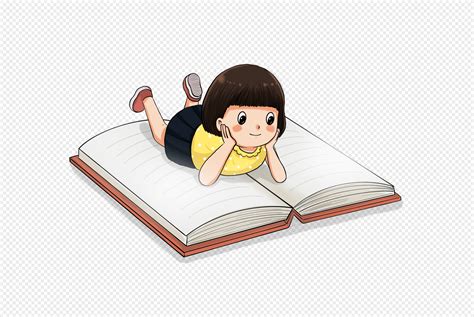 Gadis Kecil Membaca Buku Png Grafik Gambar Unduh Gratis Lovepik