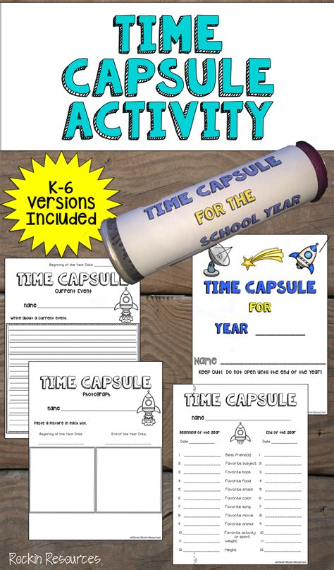 Time Capsule Activity For Back To School And End Of Year Time Capsule