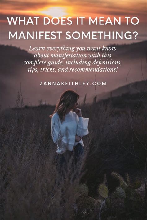 What Does It Mean To Manifest Something Zanna Keithley