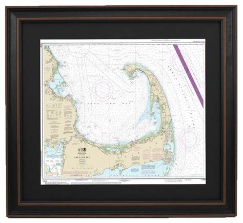 Poster Size Framed Nautical Chart Cape Cod Bay Traditional Prints