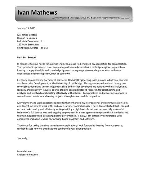 This cover letter example is specifically designed for engineering cover letter with no experience. Engineering Entry Level | Cover Letter Samples Templates ...