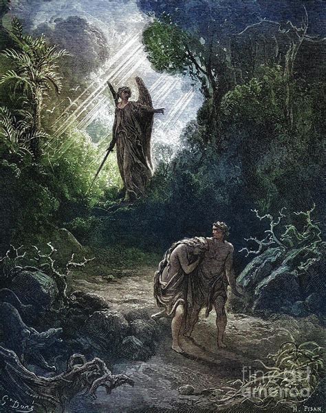 Adam And Eve Driven Out Of Eden By Gustave Dore L1 Drawing By Historic