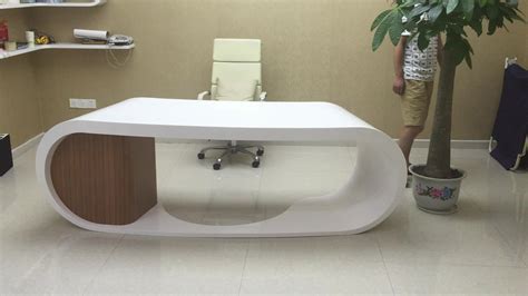 High Glossy Elegant Design White Modern Round Office Table For Ceoboss