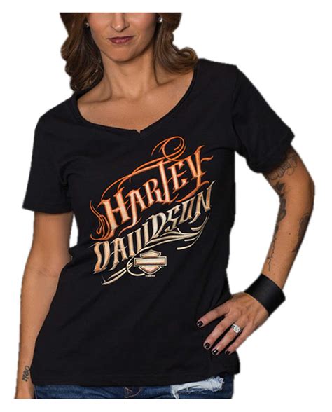 Harley Davidson Women S Be Still Short Sleeve Cotton V Neck T Shirt