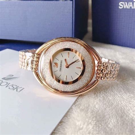 Swarovski Crystalline Oval Quartz Dây Kim Loại Rose Gold 5200341 Xách