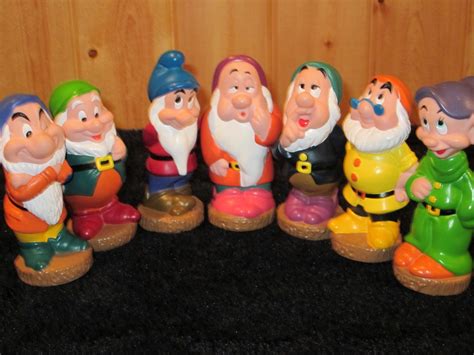 Disney Dwarf Figures From Snow White Doc Dopey Grumpy Happy Bashful