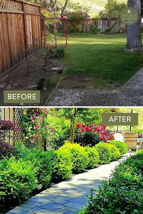 Before And After Side Yard Transformation From Boring To A Lively Yard