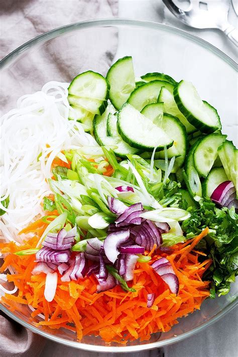 Top each with several cilantro leaves. Spring Roll Noodle Salad Recipe - Noodle Pasta Salad ...