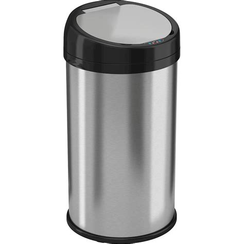 Best Buy Itouchless 13 Gal Round Touchless Trash Can Stainless Steel