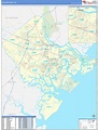 Chatham County, GA Zip Code Wall Map Basic Style by MarketMAPS - MapSales