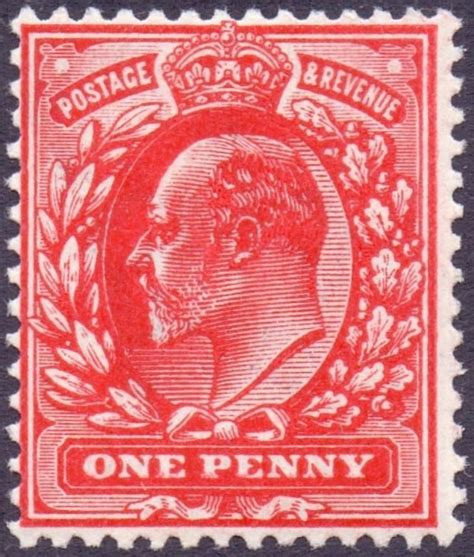 Gb One Penny Edward Vii 1902 Vintage Postage Stamps Stamp