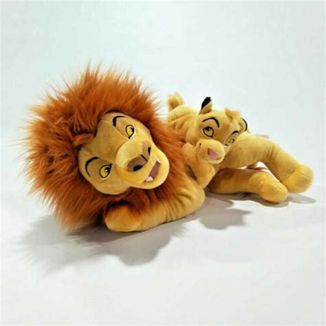 Disney The Lion King Adult Simba And Dad Mufasa Lying Stuffed Plush Toy 45cm Ebay