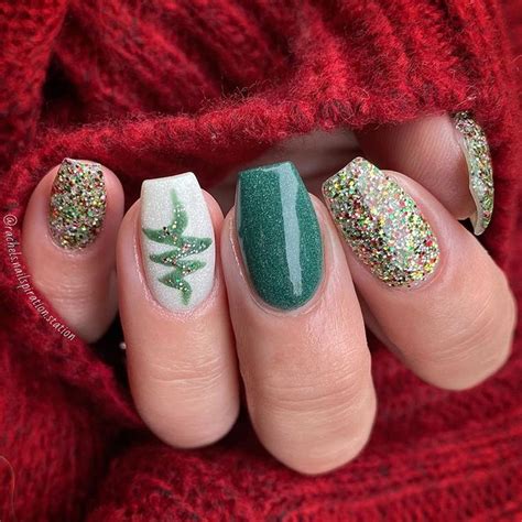 Sparkle Christmas Dip Powder Nails Idea Soso Nail Art Christmas