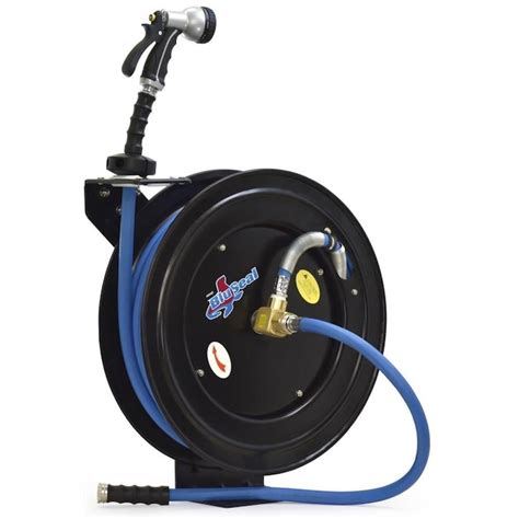Blubird Retractable Water Hose Reel With Hot Water Rubber Hose 58 In