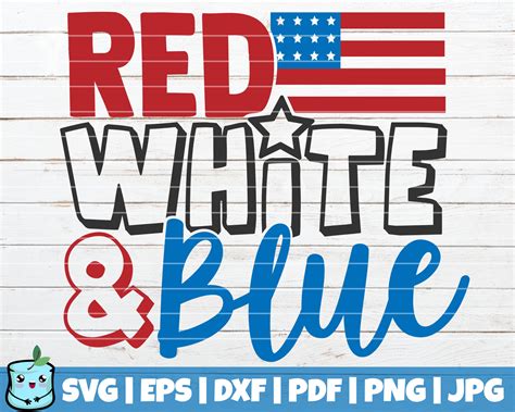 Red White And Blue Svg Cut File Commercial Use Printable Etsy