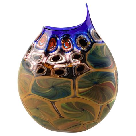 1295 Murano Glass Vase Hand Blown By Luca Vidal Venice For Sale At