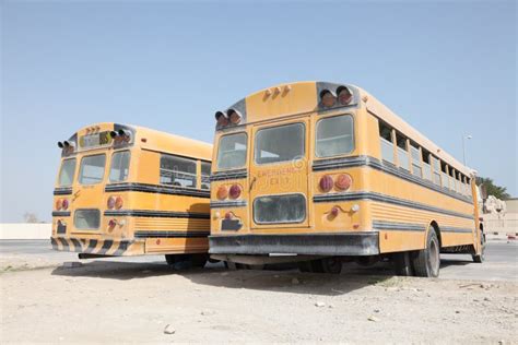 Two Yellow School Buses Stock Photo Image Of Empty East 37722842